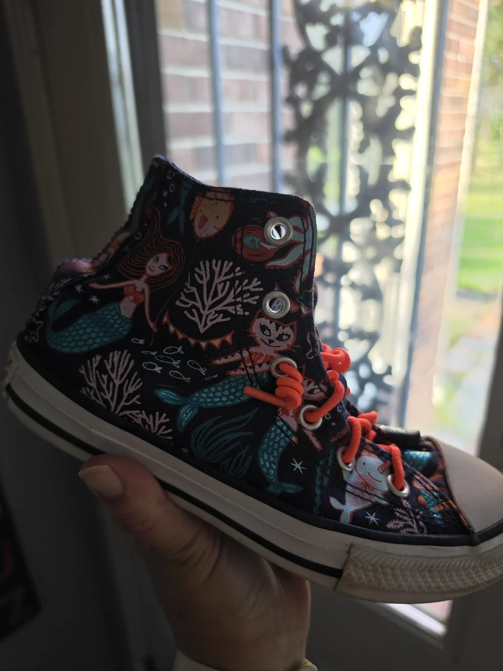Converse Kids All Star Narwhal Print High-Top Sneakers - Navy/Pink
